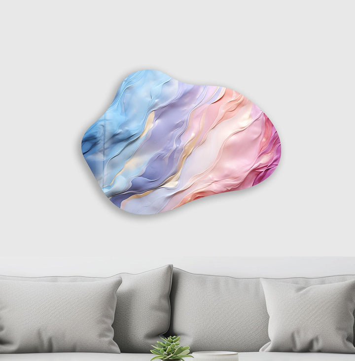 Abstract Pink Irregular Glass Wall Art, glass art painting, glass art for the Wall
