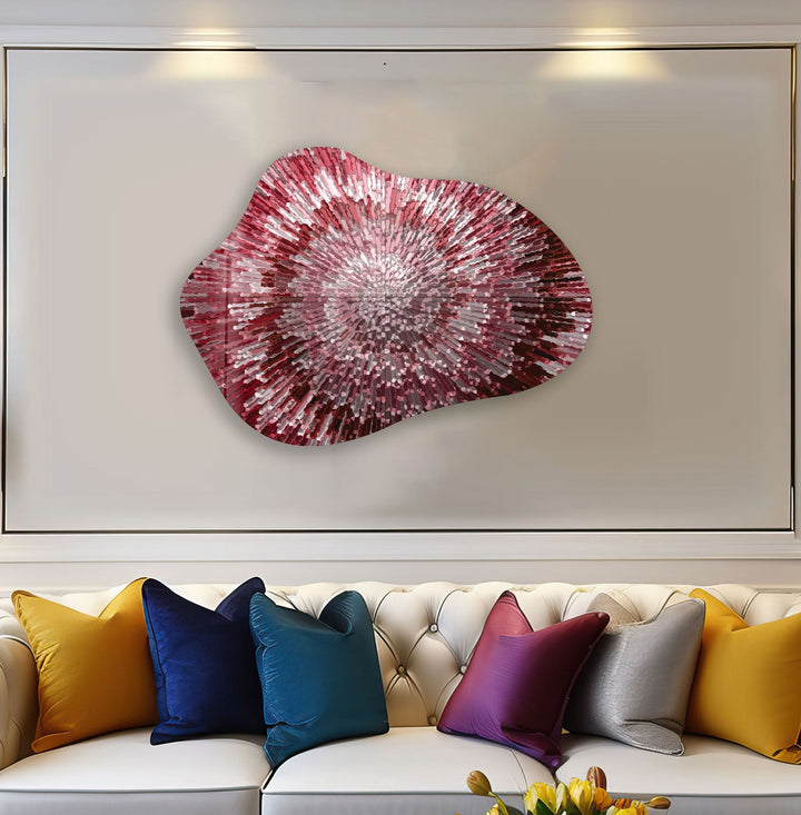 Stylish Abstract Red Helix Glass Wall Art, glass image printing, glass prints from photos
