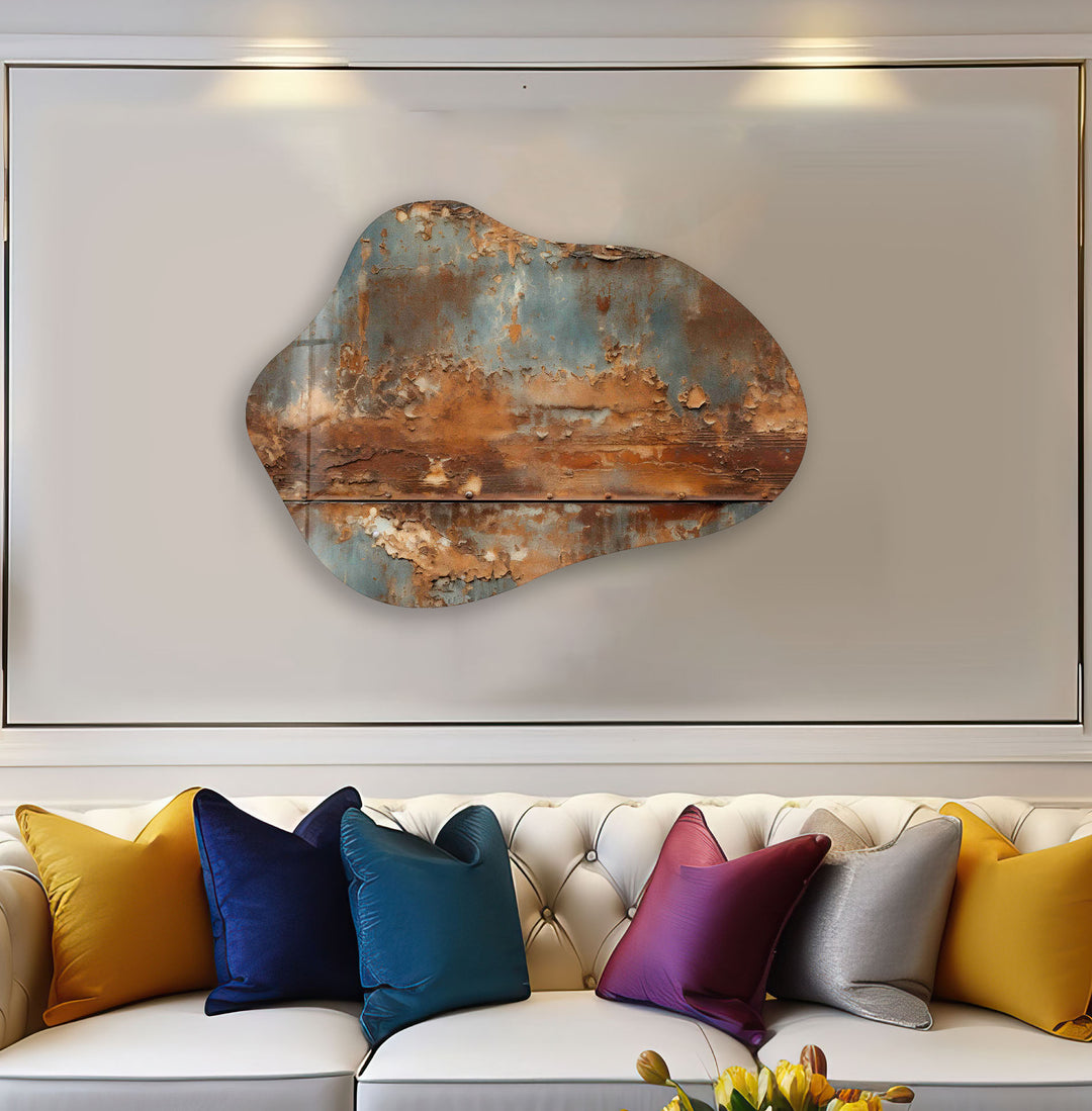 Modern Abstract Brown Glass Wall Art, glass art painting, glass art for the Wall
