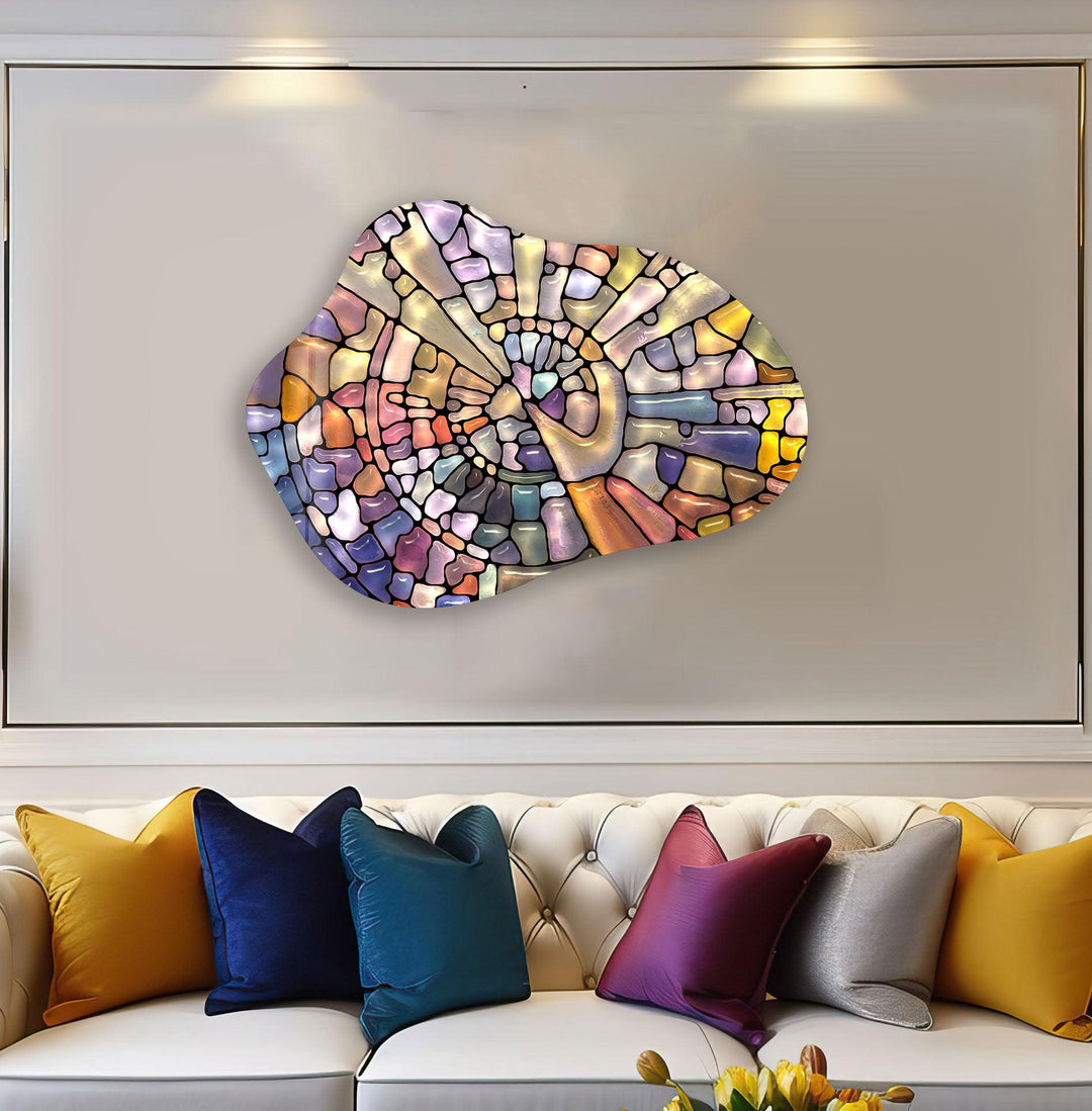 Stylish Colorful Stained Glass Wall Art, print picture on glass, Tempered Glass Wall Art
