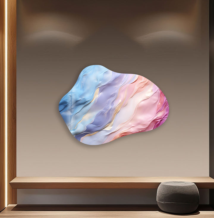 Abstract Pink Irregular Glass Wall Art, glass image printing, glass prints from photos
