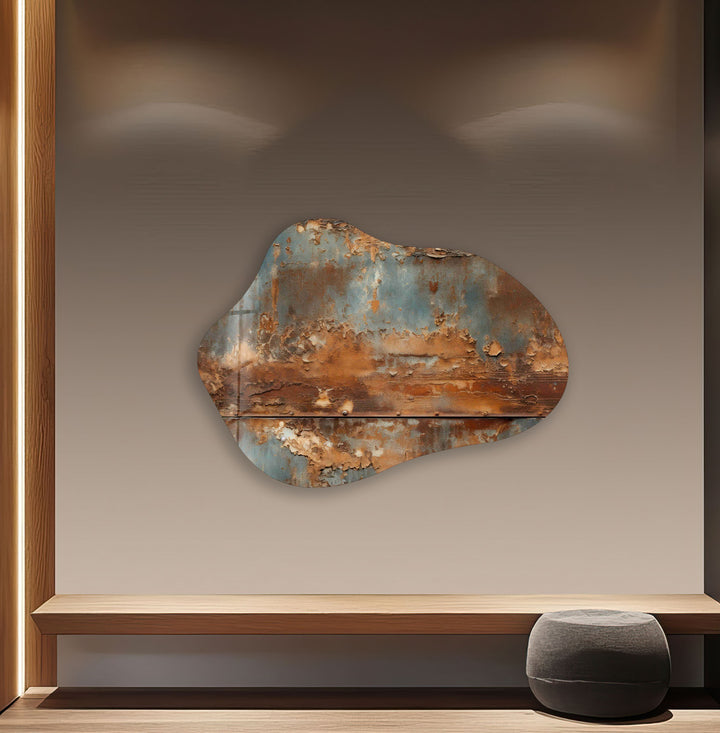 Modern Abstract Brown Glass Wall Art, Glass Printing Wall Art, Print photos on glass
