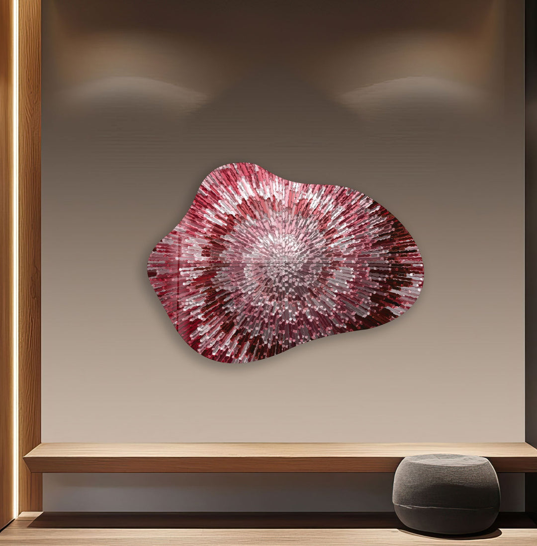 Stylish Abstract Red Helix Glass Wall Art, glass pictures for Wall, glass prints wall art
