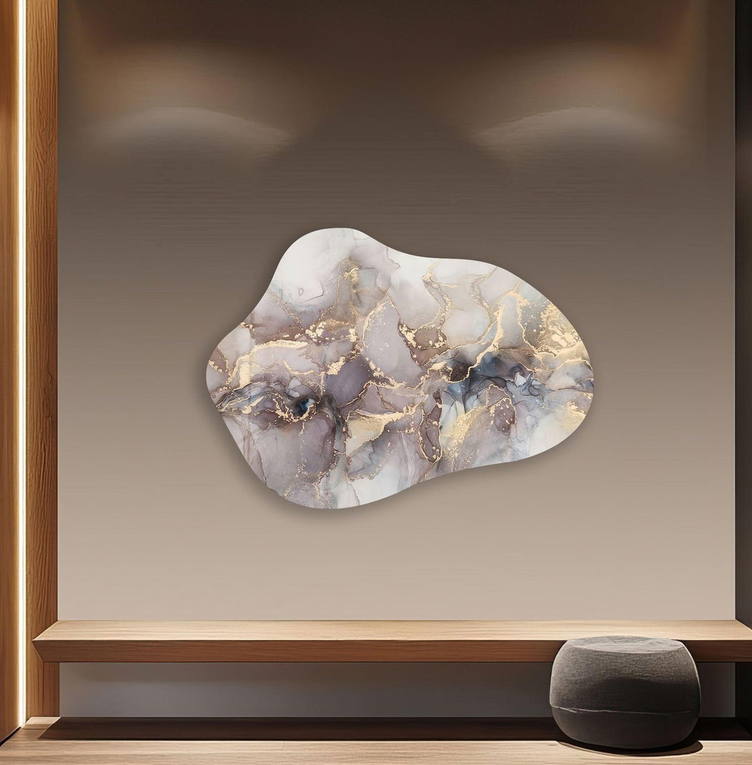 Light Brown Alcohol Ink Modern Glass Wall Art, print picture on glass, Tempered Glass Wall Art
