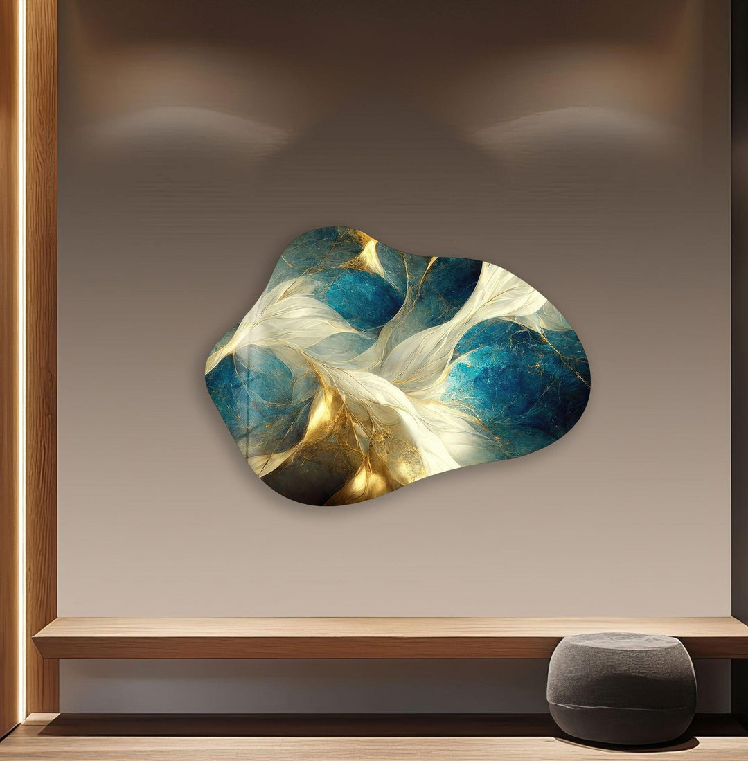 Stylish Green Marbled Glass Wall Art, print picture on glass, Tempered Glass Wall Art
