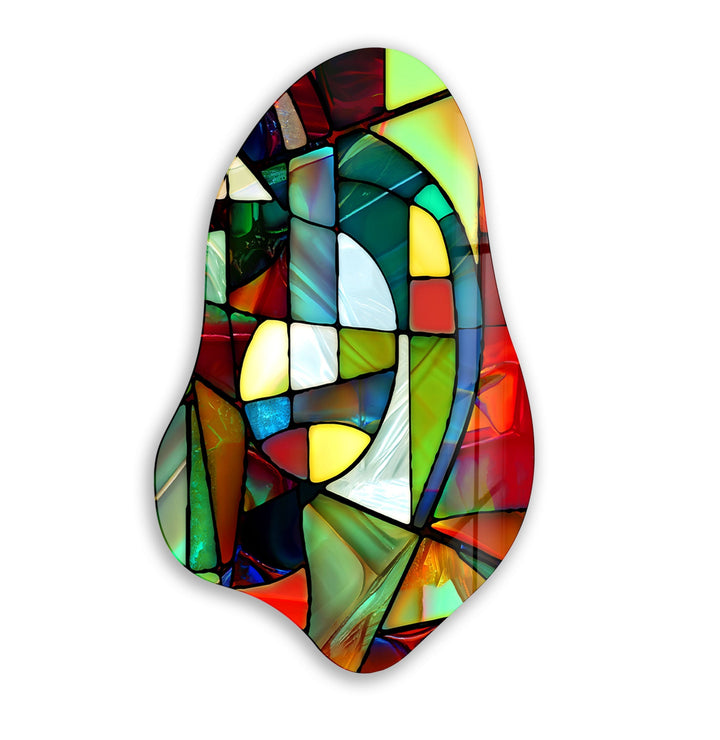 Stylish Red Stained Glass Wall Art, glass image printing, glass prints from photos
