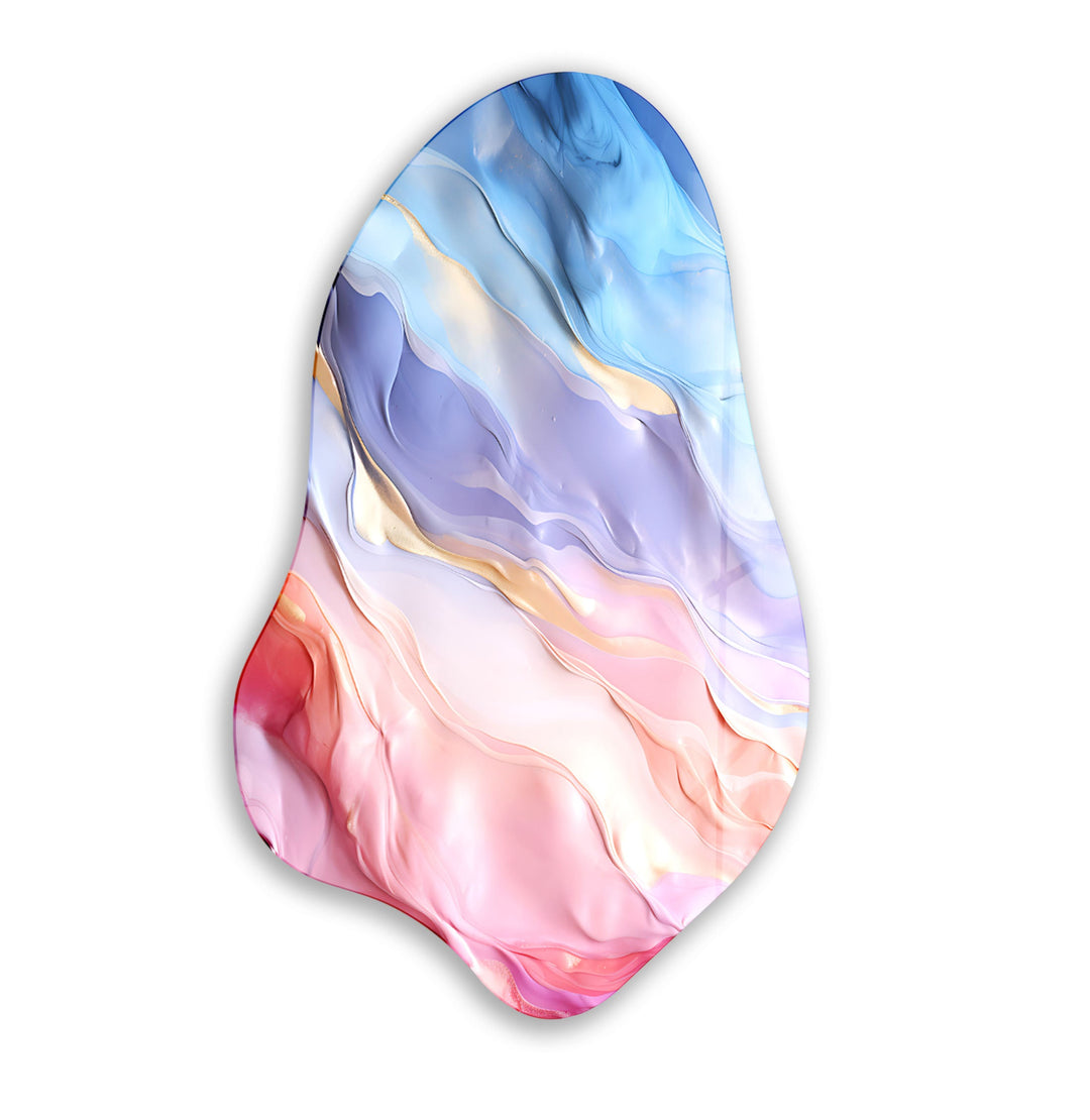 Abstract Pink Irregular Glass Wall Art, glass pictures for Wall, glass prints wall art
