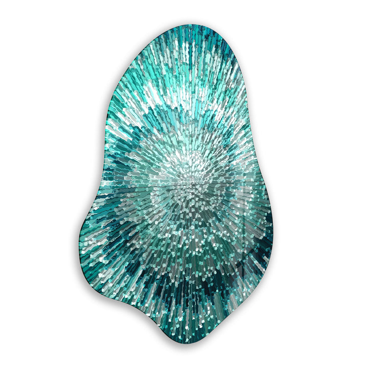 Abstract Turquoise Helix Glass Wall Art, Glass Printing Wall Art, Print photos on glass
