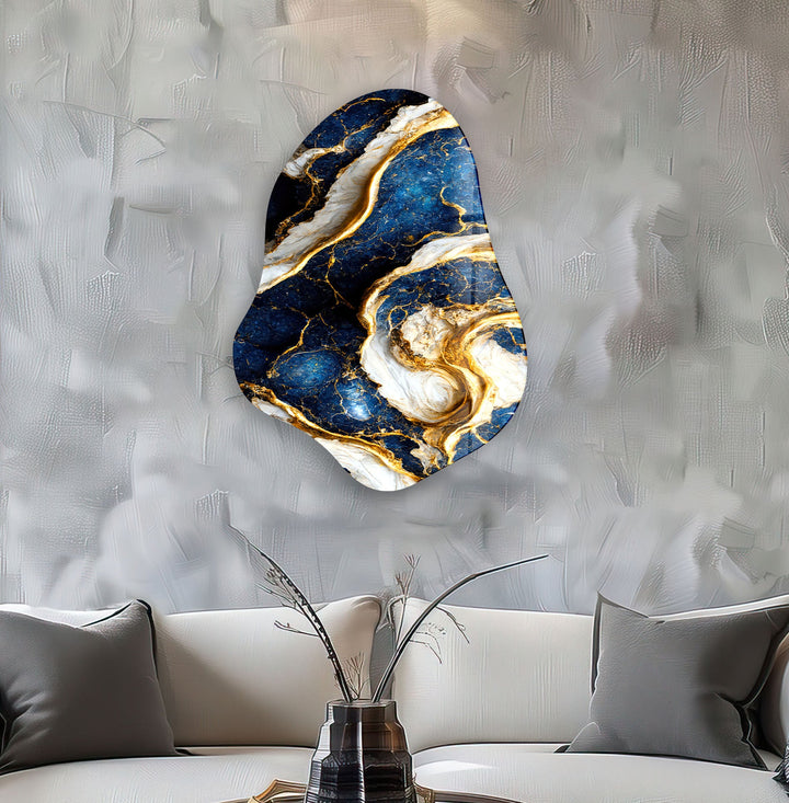 Stunning Blue Marble Glass Wall Art, glass image printing, glass prints from photos
