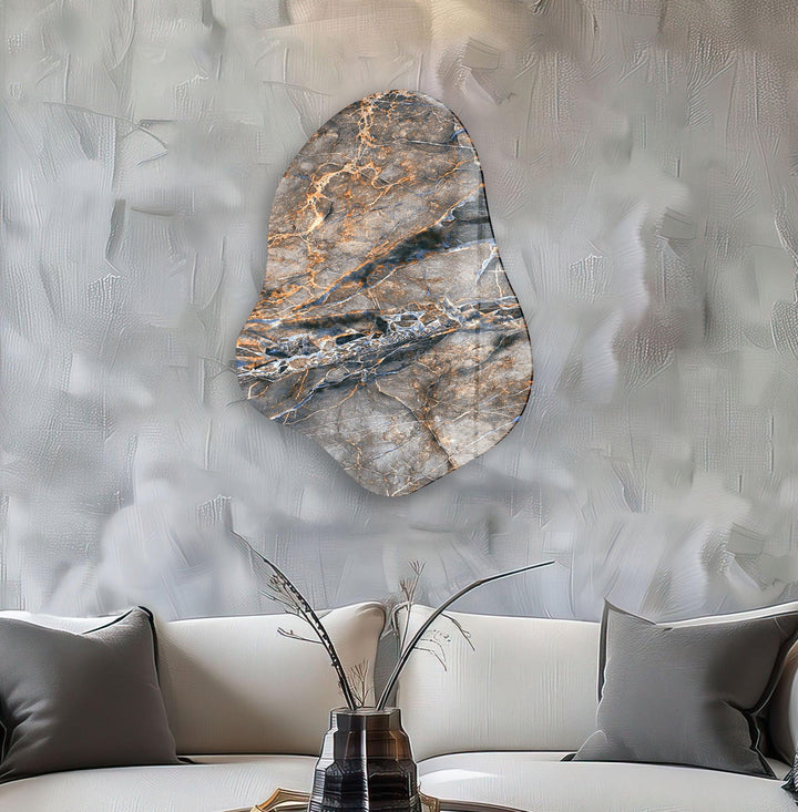 Elegant Grey Marble Decorative Glass Wall Art, glass photo prints, glass picture prints
