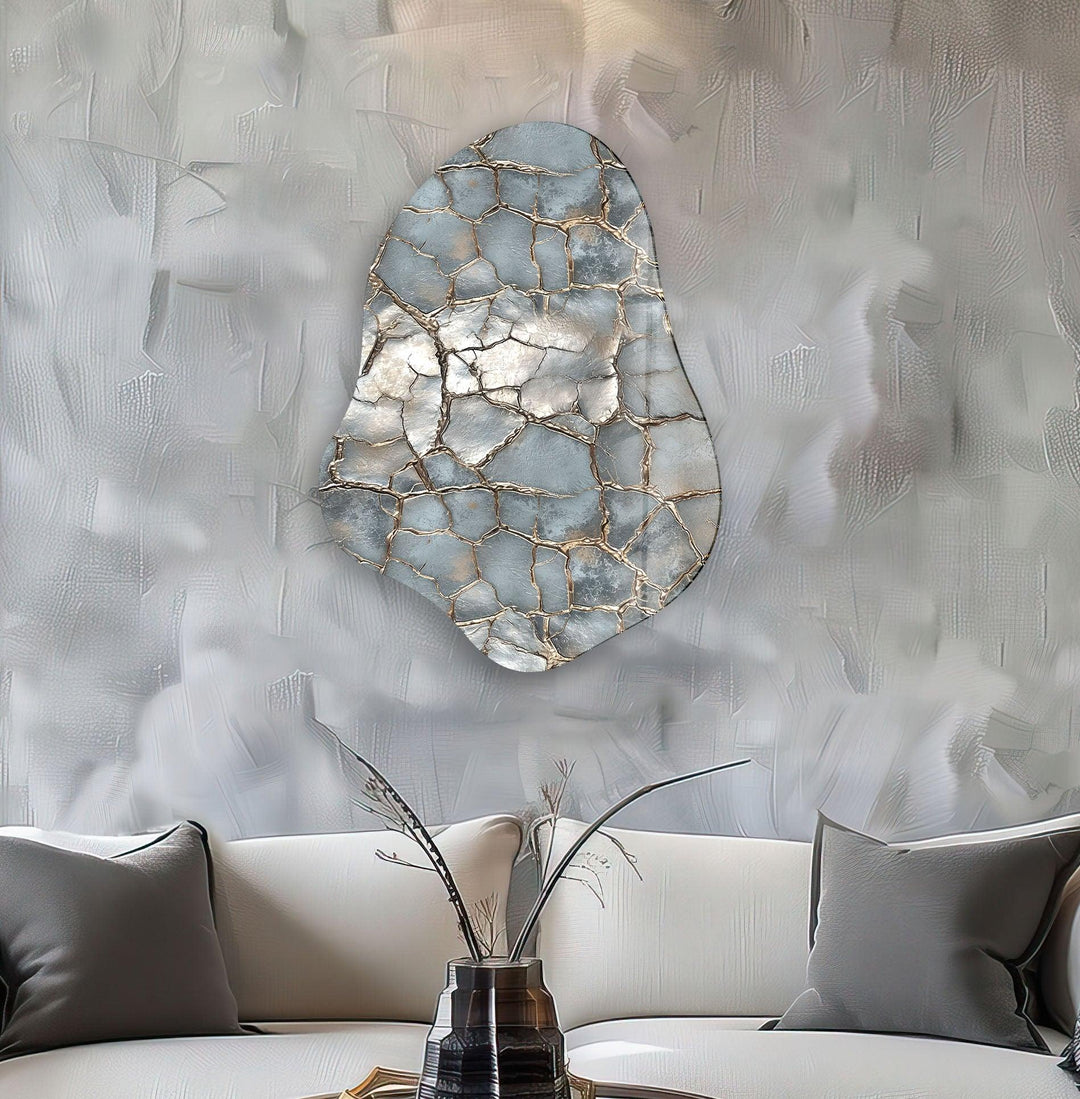 Modern Silver Decorative Glass Wall Art, glass photo prints, glass picture prints
