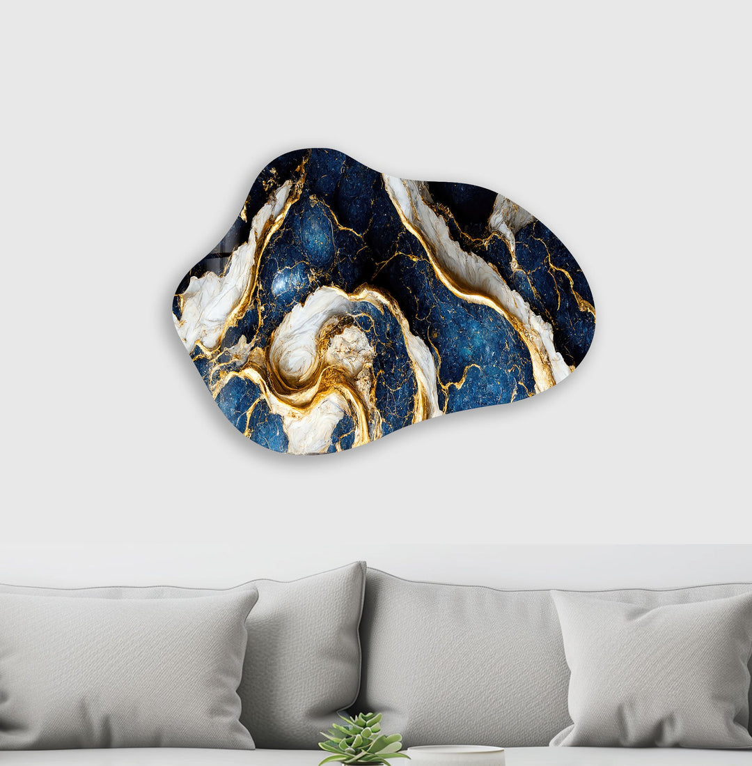 Stunning Blue Marble Glass Wall Art
, print picture on glass, Tempered Glass Wall Art
