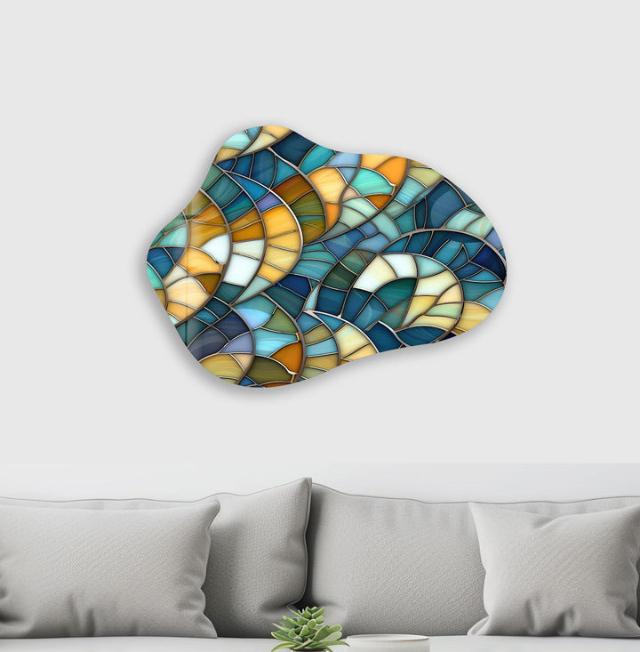 Turquoise Stained Glass Wall Art, Glass Printing Wall Art, Print photos on glass
