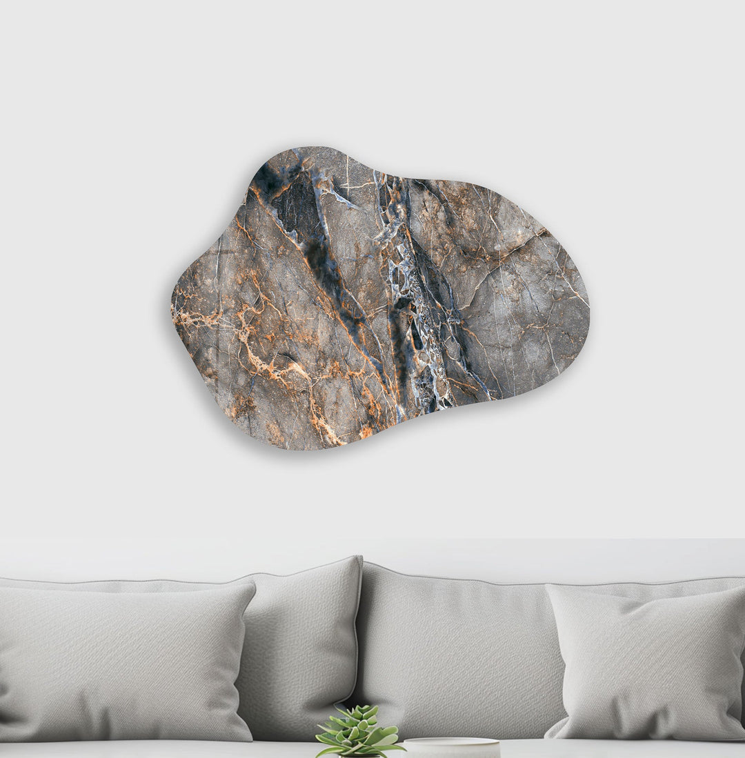 Elegant Grey Marble Decorative Glass Wall Art, large glass photo prints, glass wall photos
