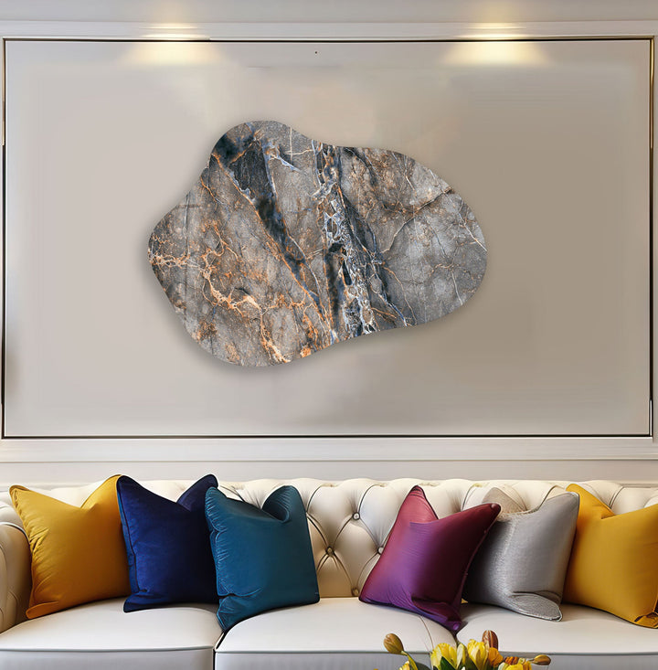 Elegant Grey Marble Decorative Glass Wall Art, glass image printing, glass prints from photos
