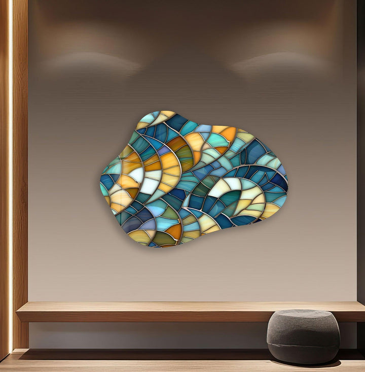 Turquoise Stained Glass Wall Art
, print picture on glass, Tempered Glass Wall Art
