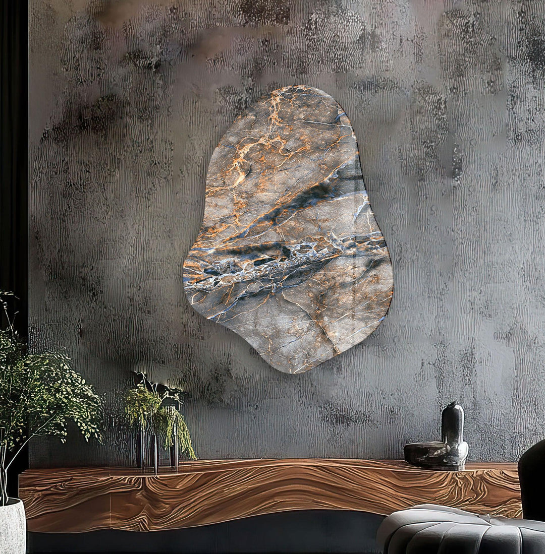 Elegant Grey Marble Decorative Glass Wall Art, photo print on glass, prints on glass wall art
