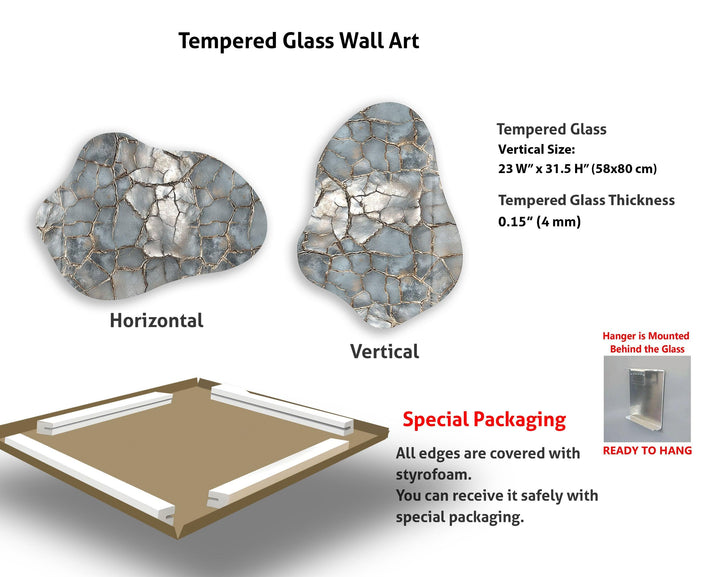 Modern Silver Decorative Glass Wall Art, glass pictures for Wall, glass prints wall art
