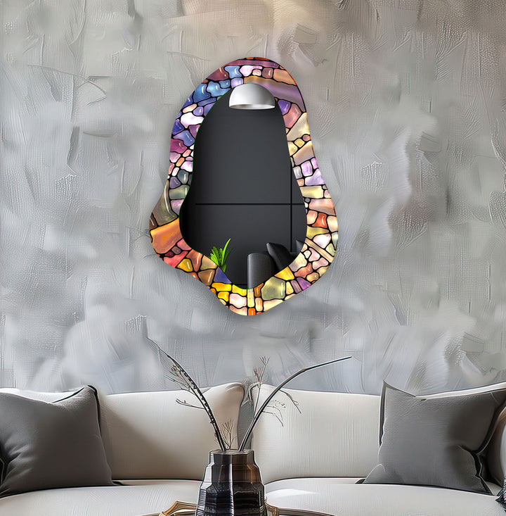 Modern Colorful Entryway Wall Mirror