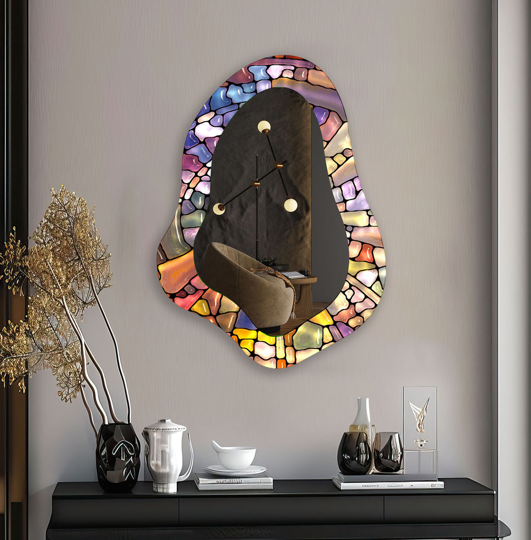 Modern Colorful Entryway Wall Mirror