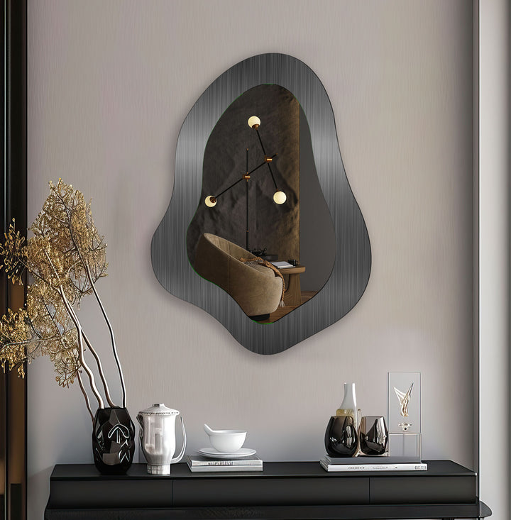 Modern Dark Gray Decorative Wall Mirror