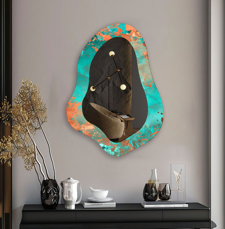 Green - Bronz Modern Wall Mirror