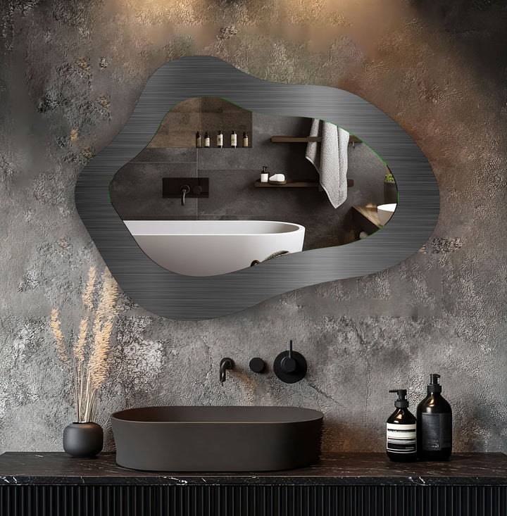 Modern Dark Gray Decorative Wall Mirror