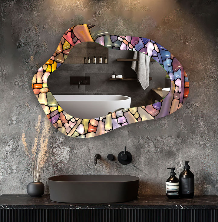 Modern Colorful Entryway Wall Mirror