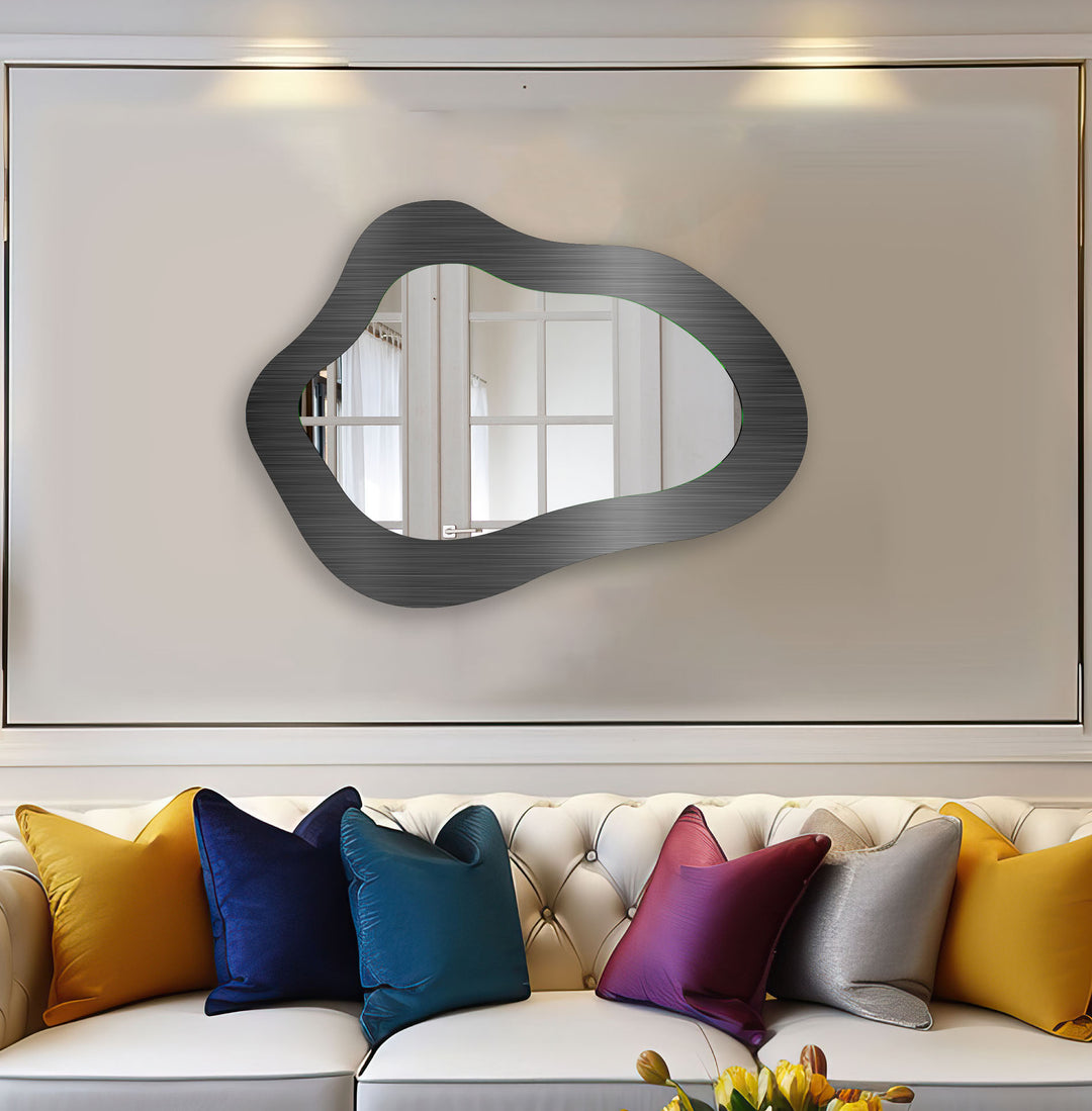 Modern Dark Gray Decorative Wall Mirror