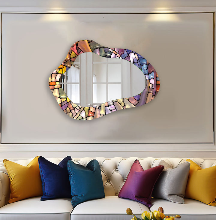 Modern Colorful Entryway Wall Mirror