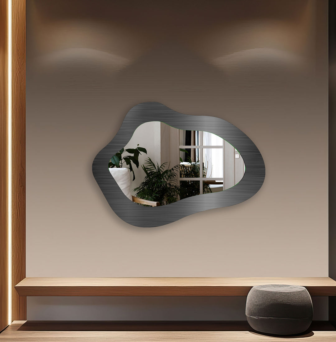 Modern Dark Gray Decorative Wall Mirror