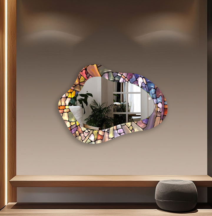 Modern Colorful Entryway Wall Mirror