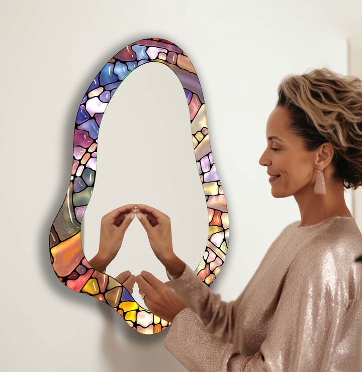 Modern Colorful Entryway Wall Mirror