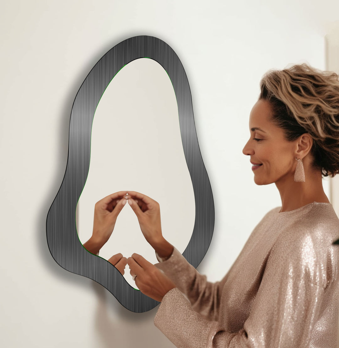 Modern Dark Gray Decorative Wall Mirror