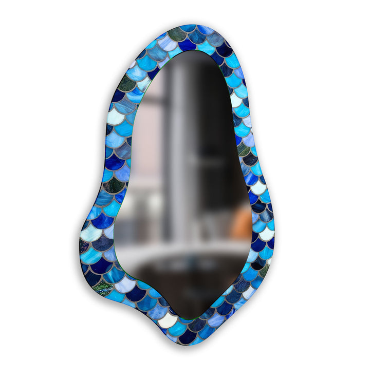 Blue Mosaic Bathroom Wall Mirror