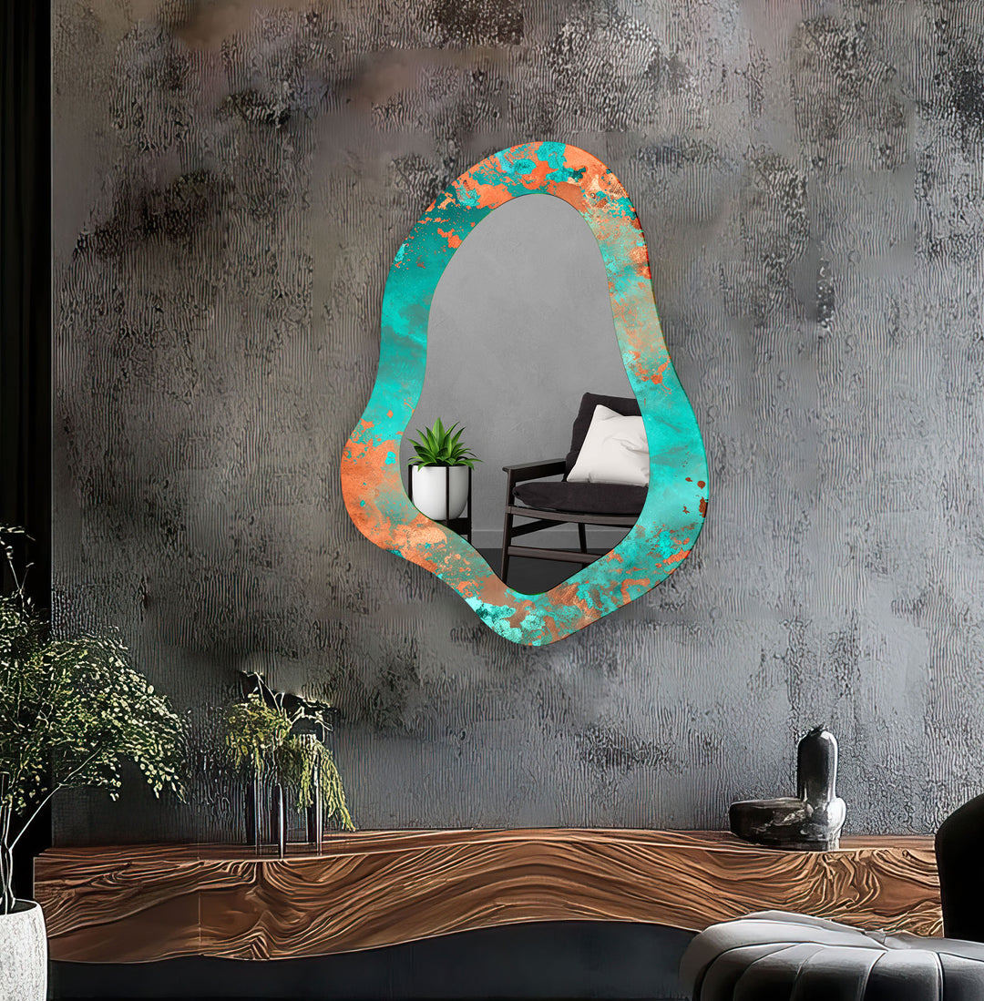 Green - Bronz Modern Wall Mirror