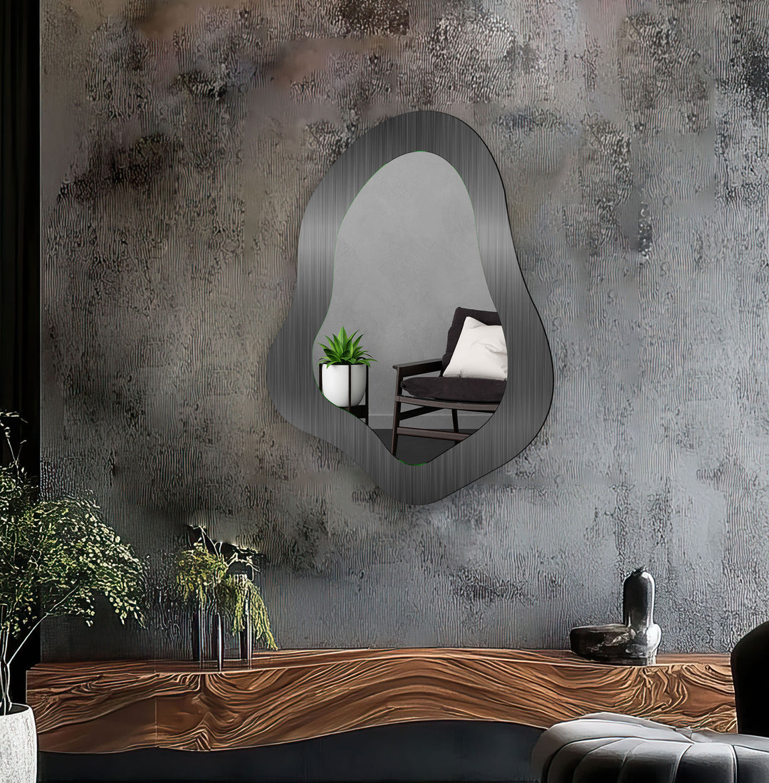 Modern Dark Gray Decorative Wall Mirror