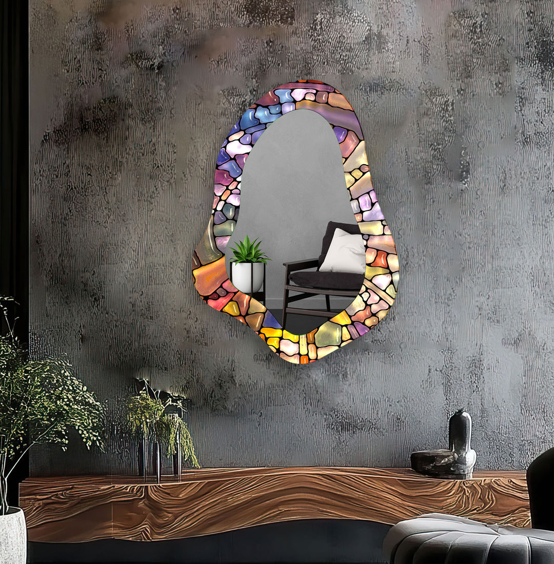 Modern Colorful Entryway Wall Mirror