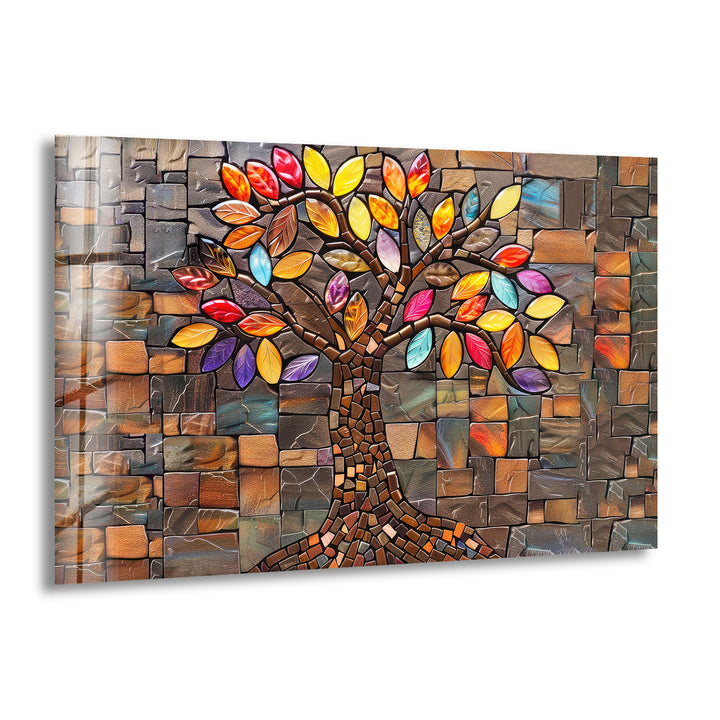 Mosaic Life of Tree Glass Wall Art stained glass wall art, stained glass wall decor