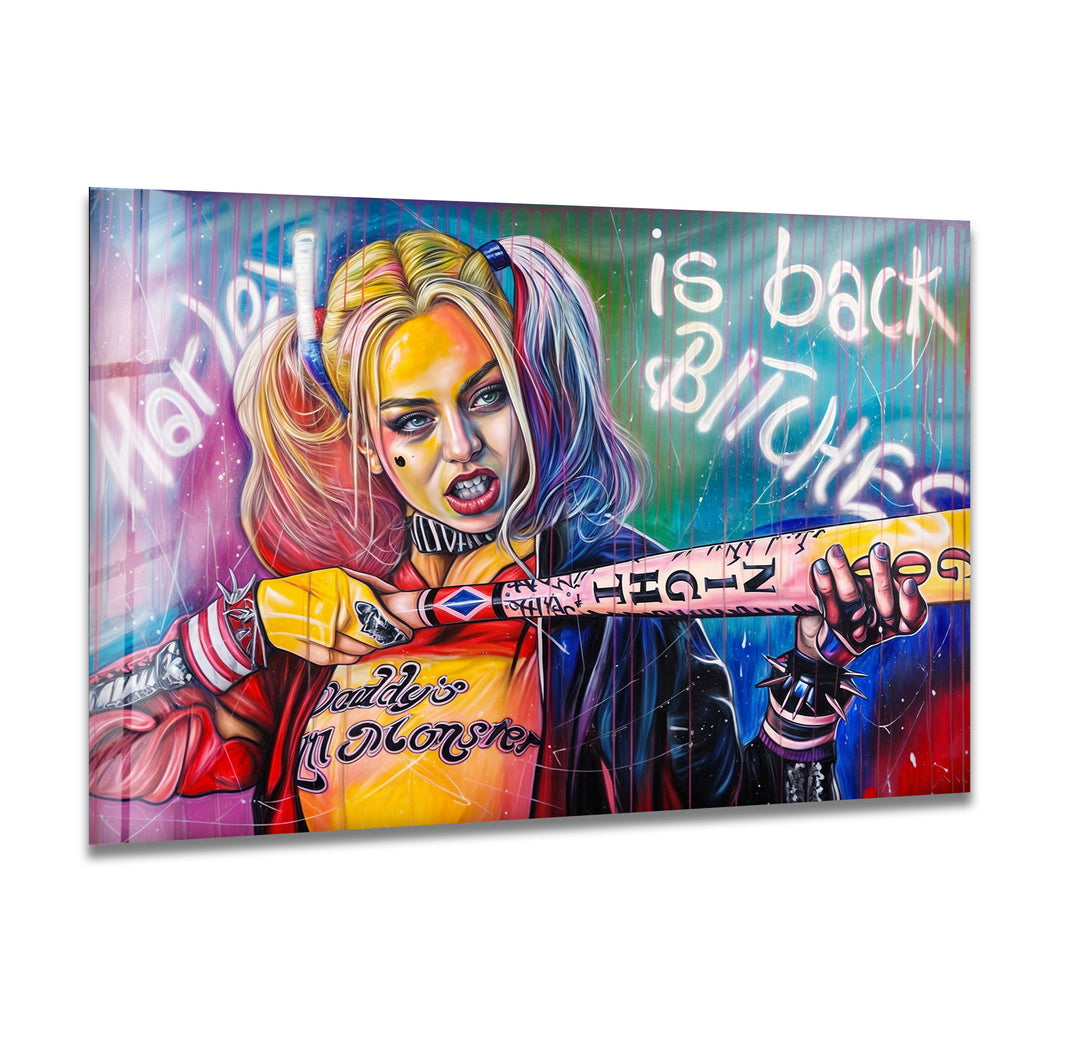 Harley Is Back Glass Wall Art print picture on glass, Tempered Glass Wall Art
