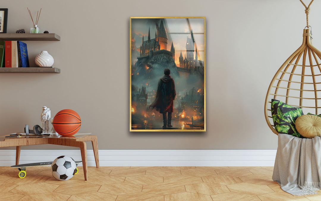 Harry Potter Hogwarts Glass Wall Art, picture on glass wall art, photos printed on glass