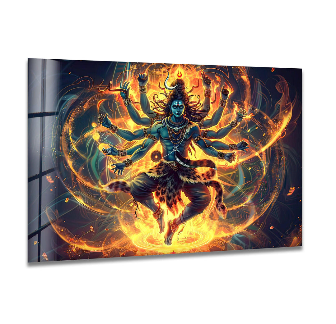 Hindu Gods Shiva and Kali Glass Wall Art glass photo prints, glass picture prints
