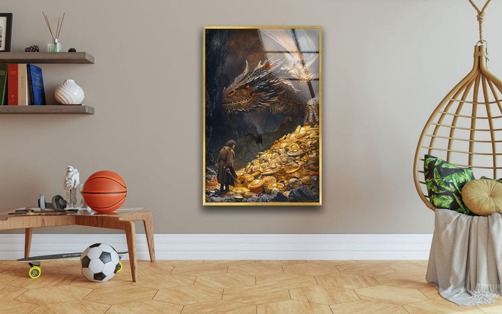 Dragon and Hobbit Bilbo Baggins Glass Wall Art custom glass photo prints, large glass prints
