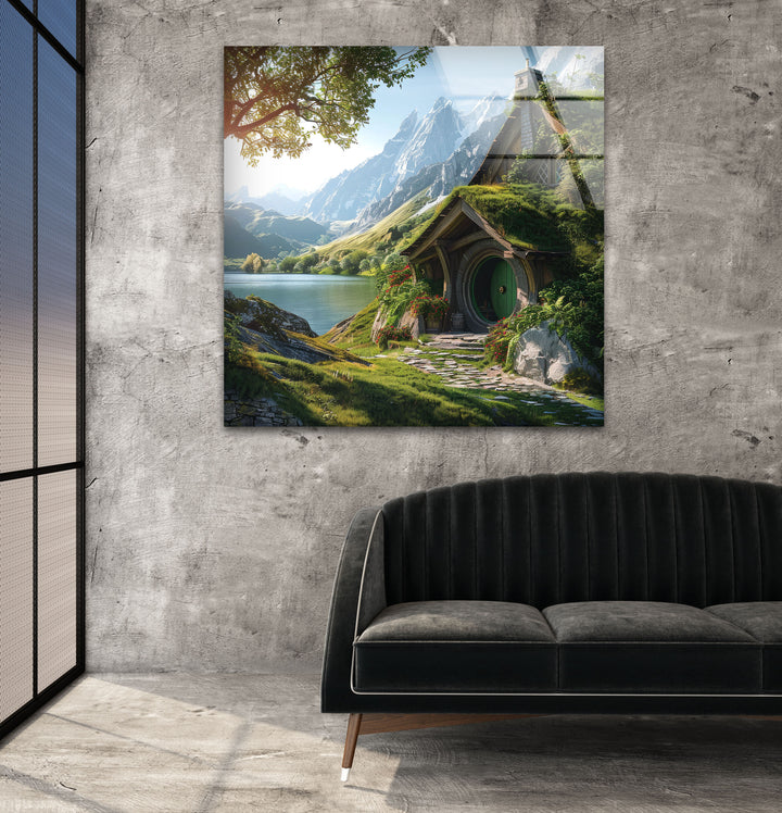 Hobbit Shire Glass Wall Art Glass Printing Wall Art, Print photos on glass