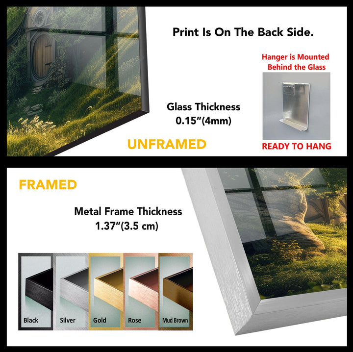 Hobbit Houses Glass Wall Art, print picture on glass, Tempered Glass Wall Art