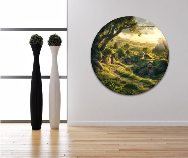 Hobbit Houses Glass Wall Art, glass image printing, glass prints from photos