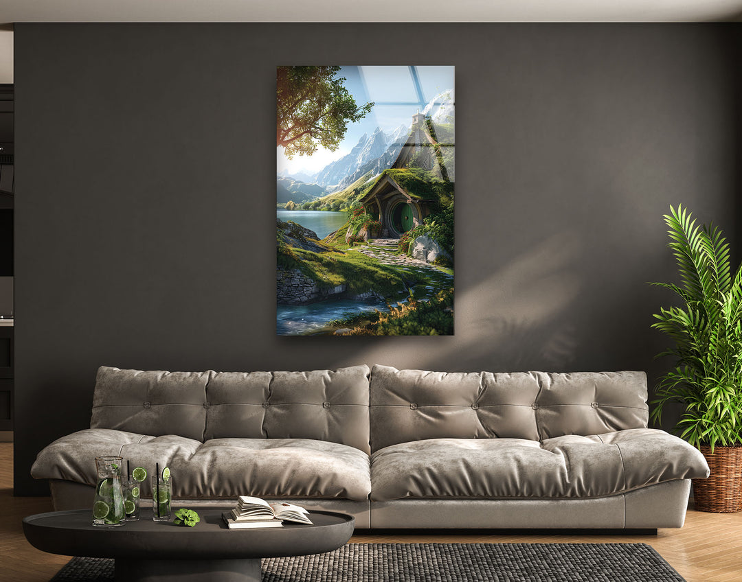 Hobbit Shire Glass Wall Art print picture on glass, Tempered Glass Wall Art