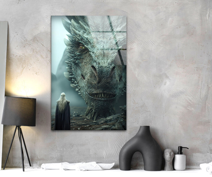 House of Dragon Glass Wall Art glass art painting, glass art for the Wall
