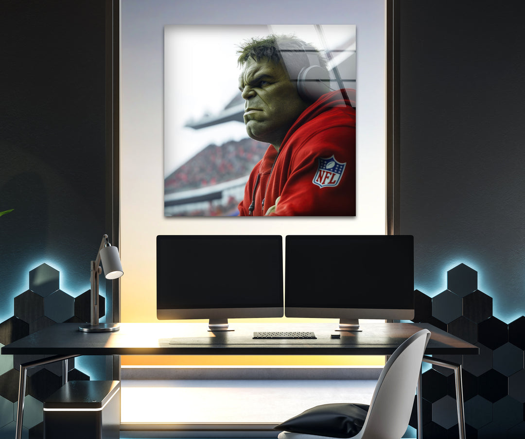 Hulk NFL Glass Wall Artprint on glass, glass printed photos
