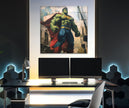 Superman Costume Hulk Glass Wall Art, glass photo prints, glass picture prints